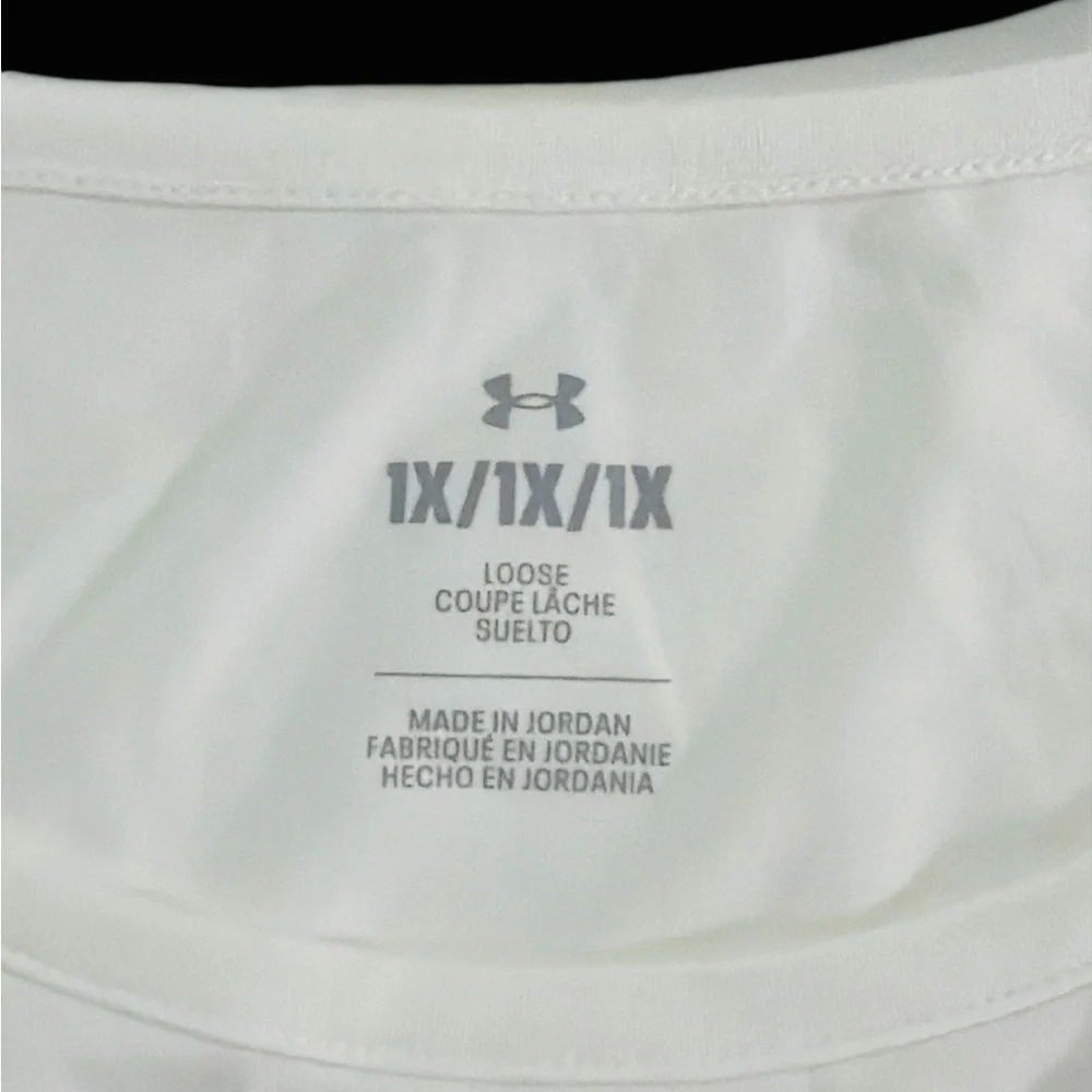 Under Armour Training Cropped Motion Top White Short Sleeve T-Shirt Size 1X - Picture 13 of 15